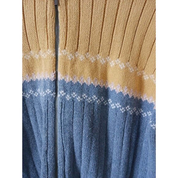 American Eagle Mens Knit Cardigan Sweater Full Zip Blue Yellow Size M - Picture 4 of 7